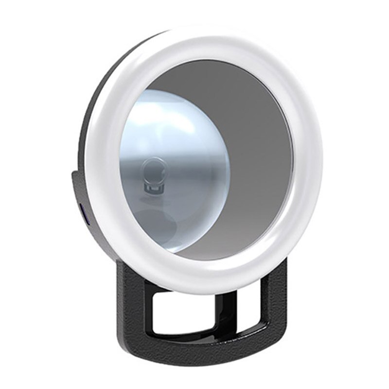 Specchio per trucco a Clip luce di riempimento bellezza ricaricabile telefono cellulare LED Selfie Ring Light cerchio portatile fotografia Clip Light: black