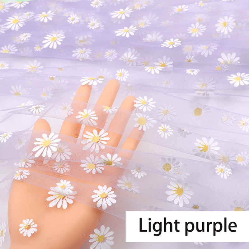 Tissu en Tulle imprimé marguerite de 160cm de large, robe d'été pour filles, robe de princesse faite à la main, rideau pour vêtements pour femmes, tissu décoratif: L / Rose Rouge