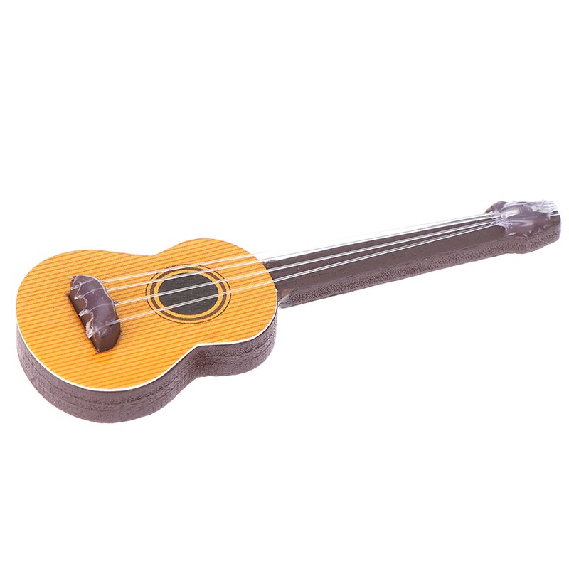 Cute 1PC 1/12 Scale Guitar Accessories Dollhouse Miniature Instrument Part for Home Decor Kid Wood Furniture Craft Ornament