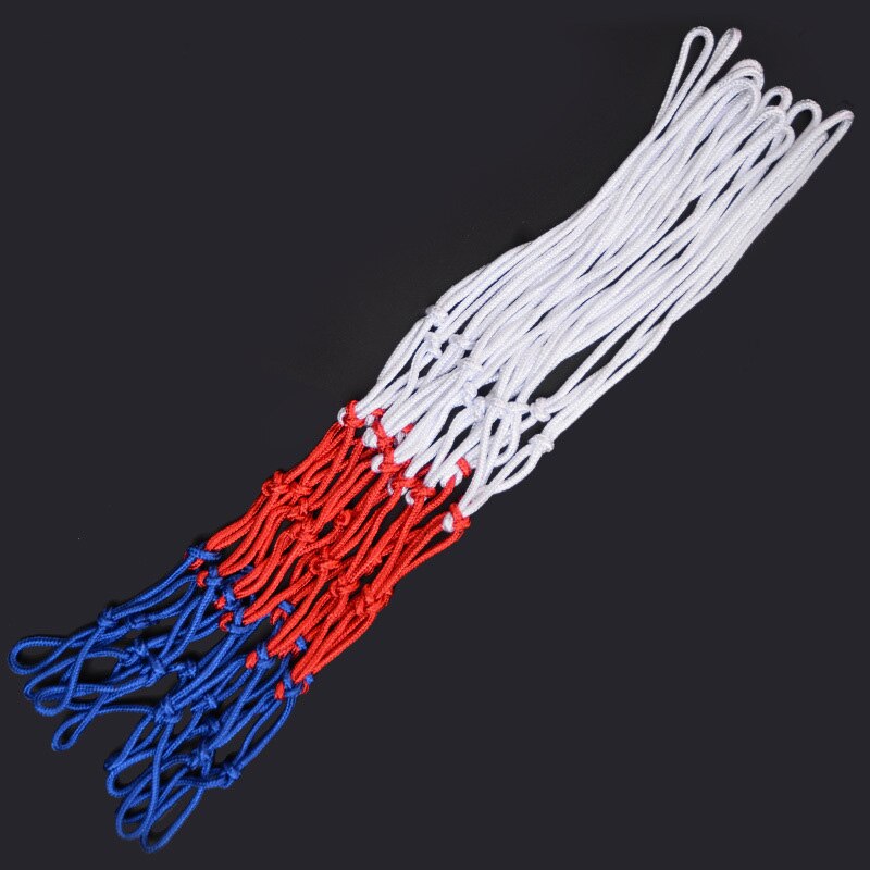 Standard Basketball Net Durable Nylon Thick Thread Three Color Universal Basketball Net Mesh Replacement Basketball Basket Net: Ordinary 3 colors