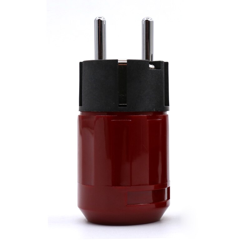 DIY EU Schuko Plug + IEC Connector - Rhodium Plated Brass - for Audio Power Cable