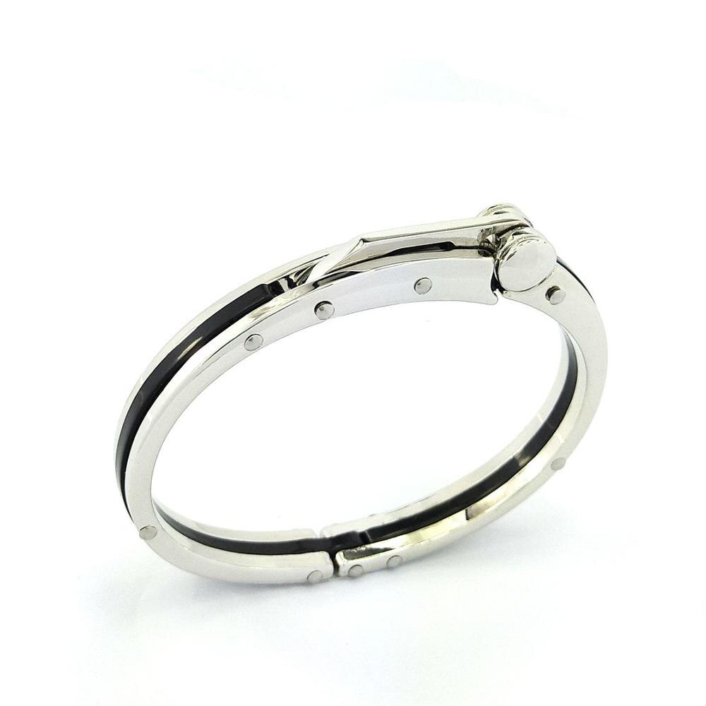 Pulsera de Metal para hombre, brazalete de joyería, , cadena de eslabones de acero inoxidable, de para , Color negro