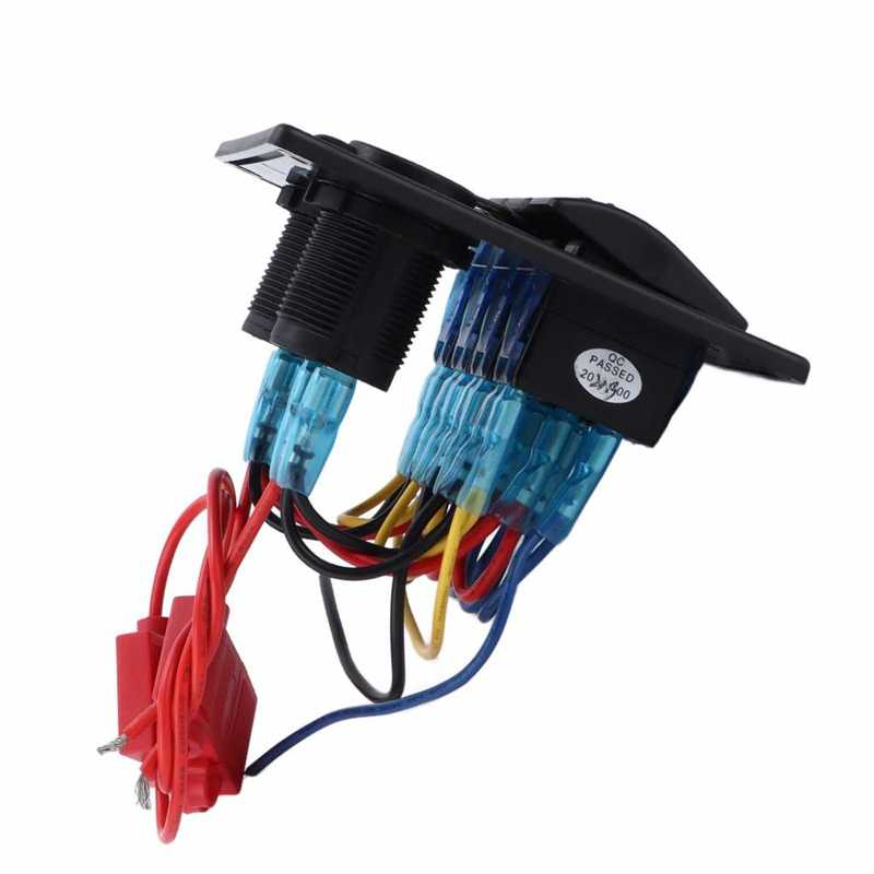 4 Gang Rocker Switch IP65 Waterproof On Off Toggle Switch Temperature Resistant for 12‑24V Cars Trucks Boats