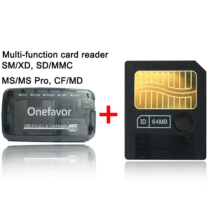 Big Promotion128MB 64MB 32MB 16MB 8MB 3.3V 3V SmartMedia Card SM Memory Card Smart Media Card+SD XD MMC CF SM Memory Card Reader: 64MB