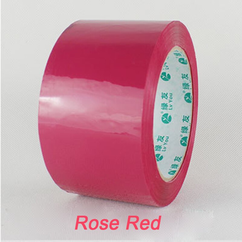 Ruban adhésif de scellage 6cm X 90m, 19 couleurs, pour emballage de courrier et logistique: rose red