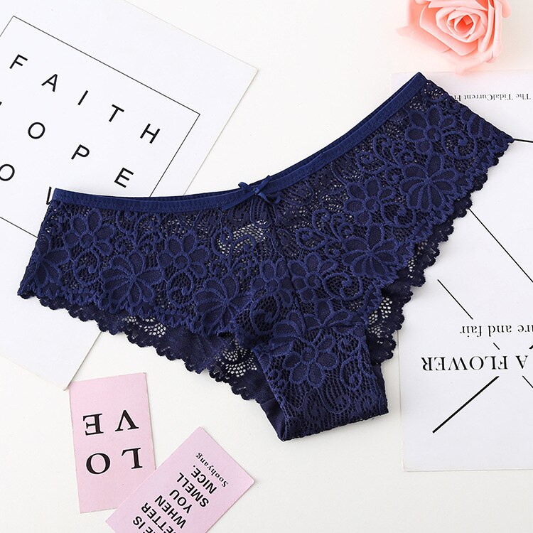 Women Sexy Lace Panties Culotte Femme Cotton Modis Tangas Low-rise Seamless Female Underpanties: 2