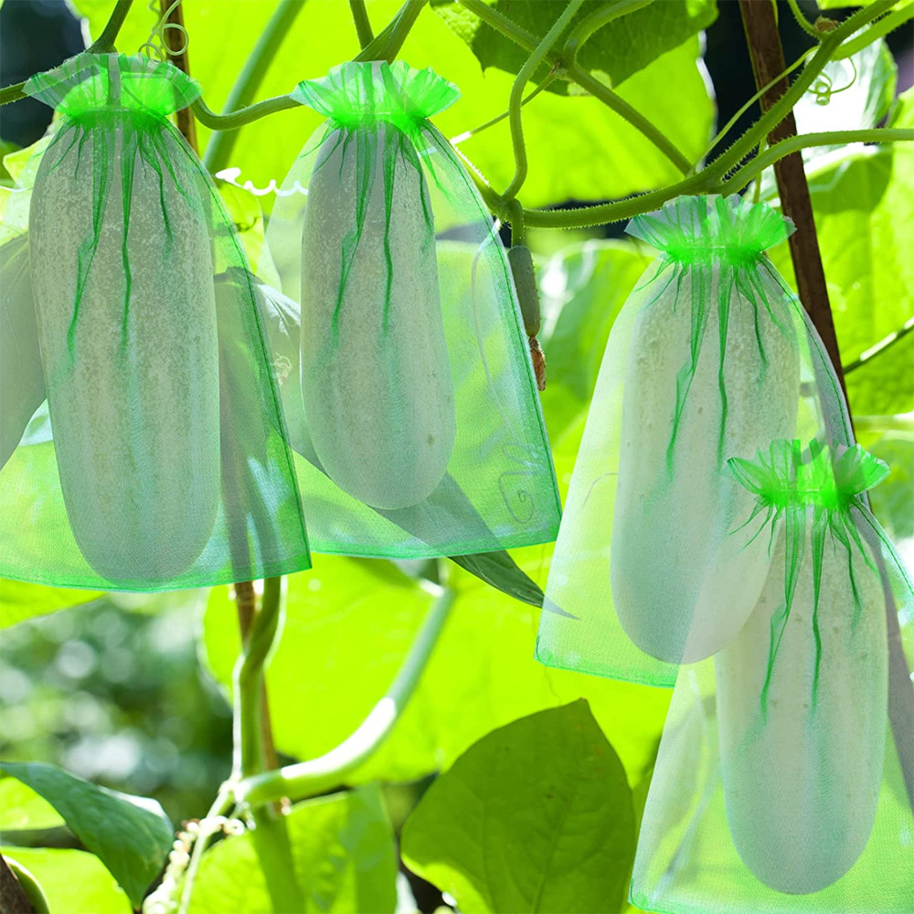 50 sacchetti di protezione per frutta e uva, per il controllo dei parassiti agricolo, anti-uccelli, sacchetti di rete a rete da giardino per alberi da frutto e verzura
