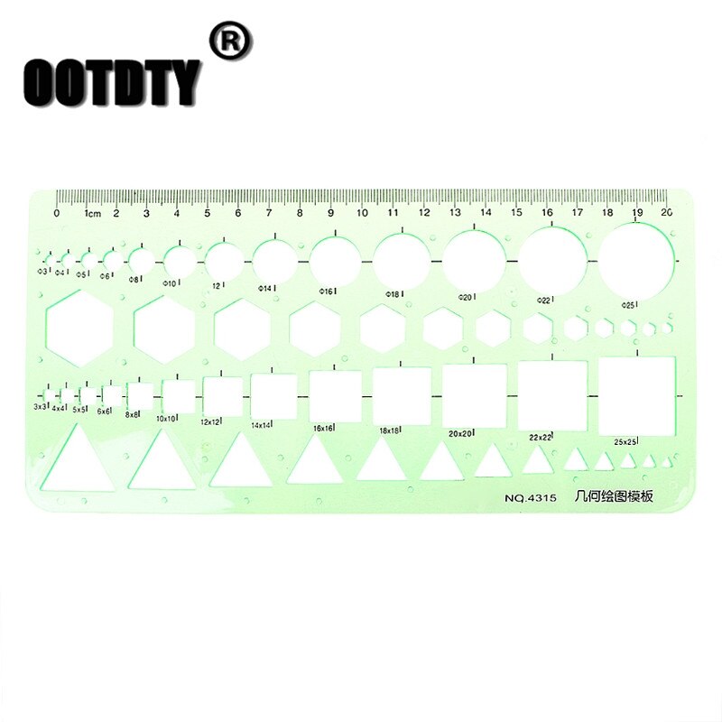 Geometrische Plastic Circles Squares Hexagons Driehoek plantillas letras Sjabloon Heerser Tekening Tool: Default Title