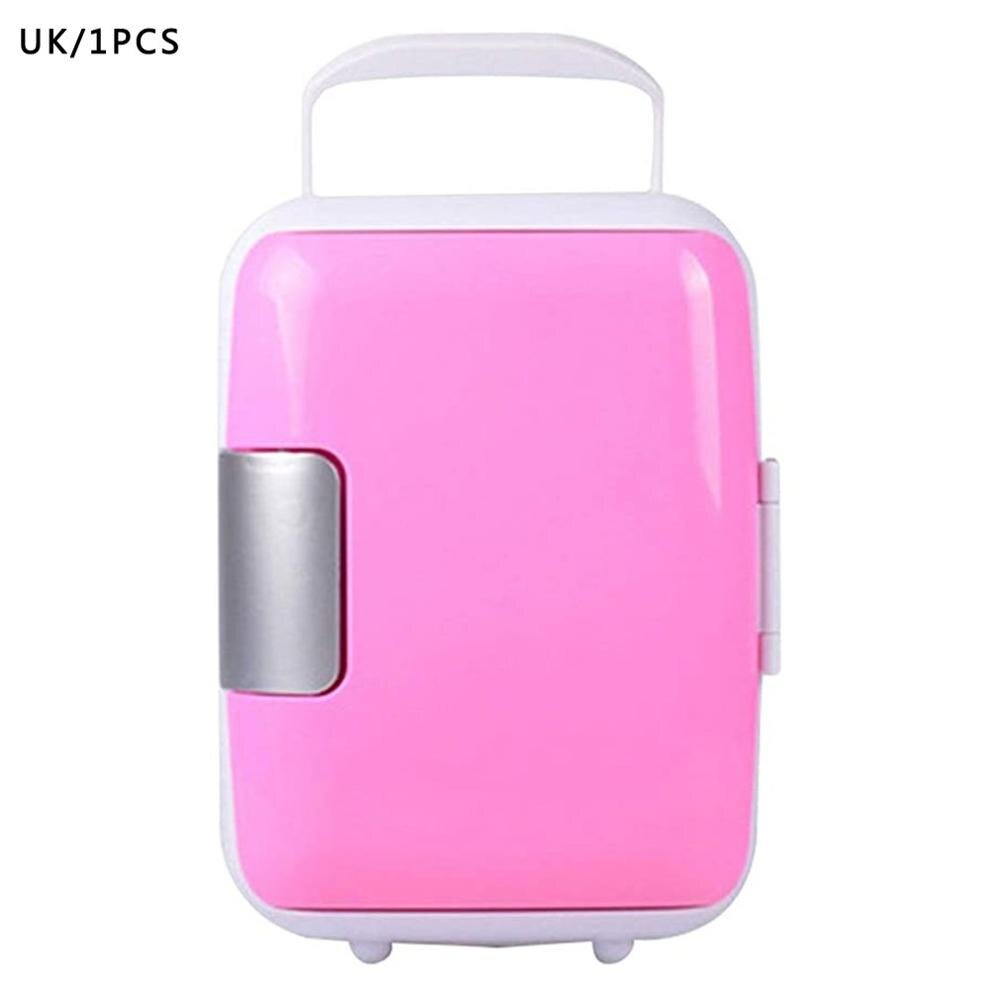 4 Liter Portable Compact Personal Fridge Cools & Heats Great for Bedroom Office Car Dorm Portable Makeup Skincare Fridge: pink UK