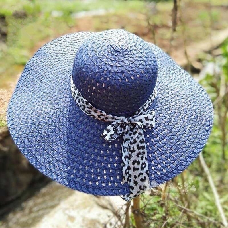 Chapeau De Paille Femme à Large Bord Floral - Pliable Pour Voyage été Plage