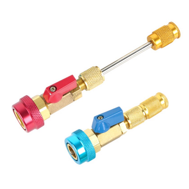 Adaptador de refrigerante de baja/alta presión para coche, herramienta de extracción de núcleo de válvula de aire acondicionado, R134a, 2 uds.