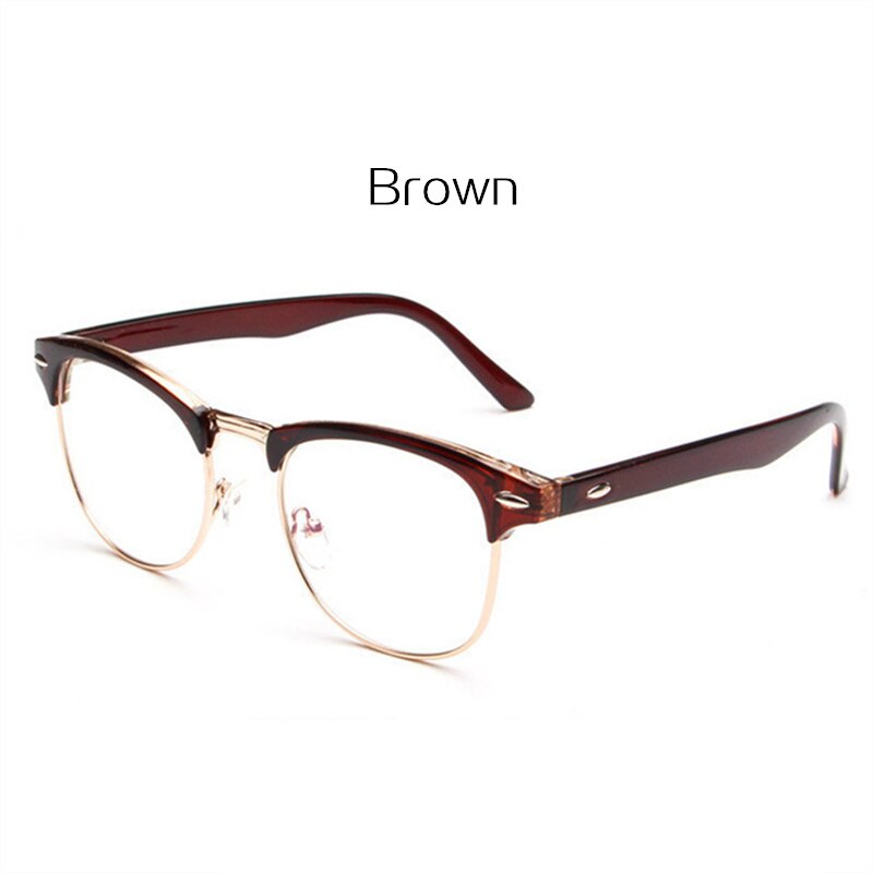 Optical Glasses Spectacle Frame For Men Women Glasses With Clear Eye Glass Male Female Clear Transparent Glasses Frames: Brown