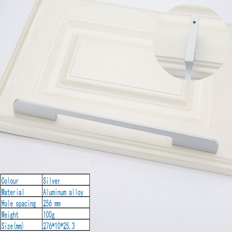Pomos y tiradores de puerta minimalistas y modernos americanos, Tiradores para enfriador de vino, manijas de cocina, manijas para armario, manija para armario: Silver 256