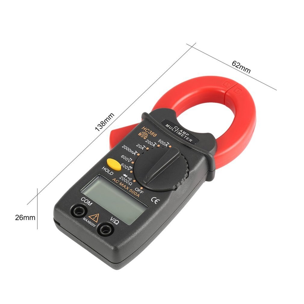 HC388 Mini Digital Clamp Meter Multimeter AC/DC Spannung Strom Ohm Diode Tester 1999 Zählt Daten Halten Handheld