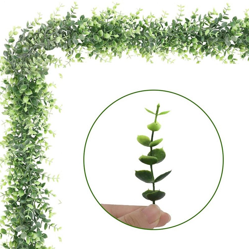 Guirlande artificielle d'eucalyptus, 3 paquets, guirlande verte de fausses vignes, arc de fond de mariage, plante suspendue, 6 pieds/pièce