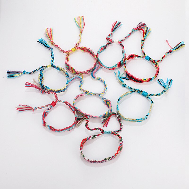 Bracelet d'amitié tressé coloré pour hommes et femmes, chaîne brésilienne en coton, cordon Hippie Surf, bijoux bohème