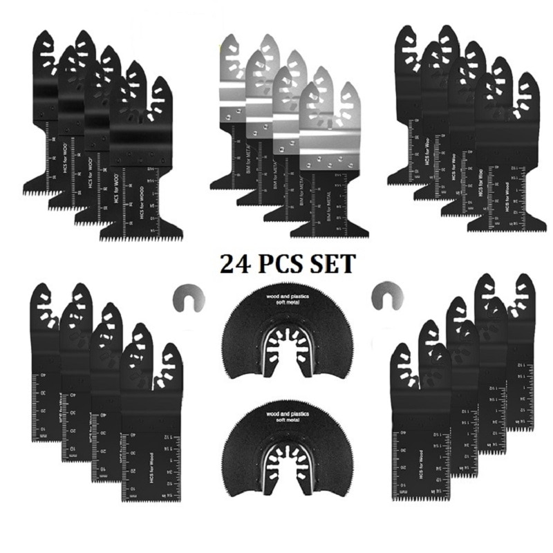 24 Pcs Oscillating Multi-tool Saw Blades Quick Release Dewalt for Renovator Wood Cutting Universal Multi-tool Accessories