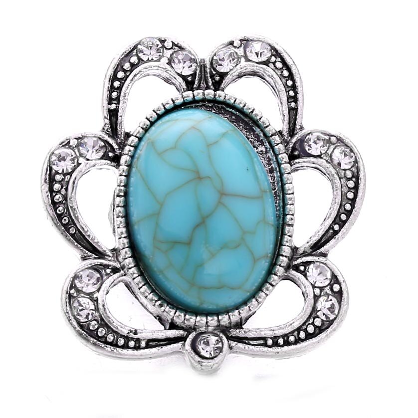 Botones a presión Vintage para mujer, cuentas de joyería, flor de 18mm, botones a presión de Metal, collar a presión de 18mm, 5 unids/lote: 3