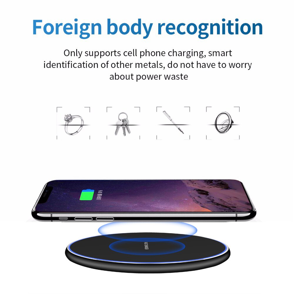 Qi Draadloze Oplader Voor Iphone 11 Pro X Xs Max Xr 8 Plus Airpods Pro 10W Snel Opladen Pad voor Samsung S10 S20 S9 Galaxy Note 10