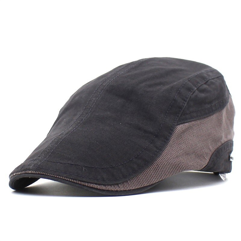Cotton Solid Newsboy Caps Flat Peaked Cap Outdoor Men and Women Painter Beret Hats 26: Gray