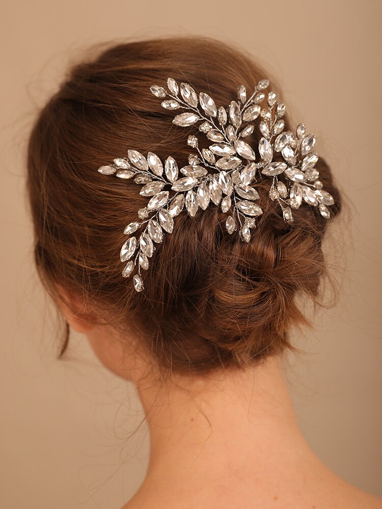 Rhinestone Bride Hair Comb Party Prom Hair Jewelry Bridal Headwear Wedding Hair Accessories Handmade Headpiece for Women