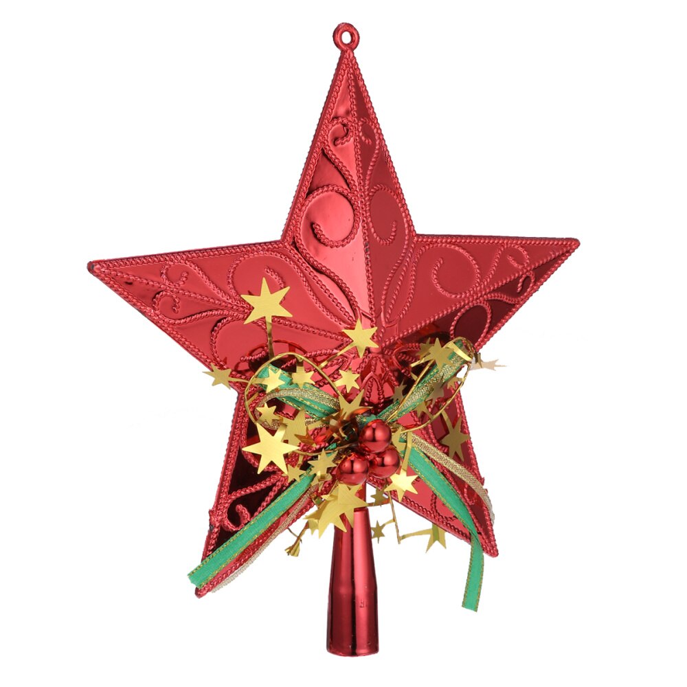 20cm Christmas Tree Star Topper Glittering Christmas Tree Decoration Ornaments (Golden)