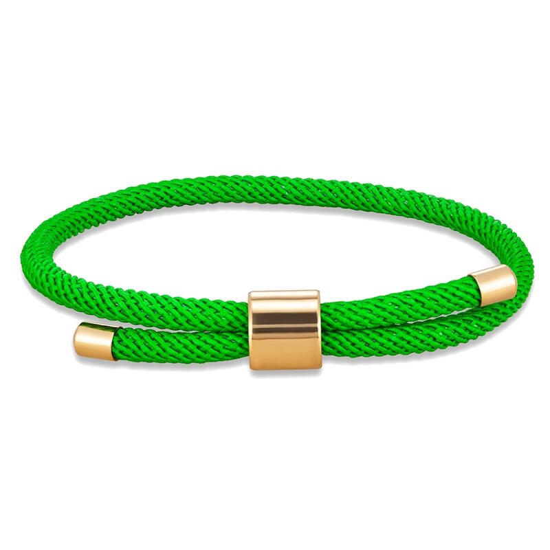 Mkendn Minimalistische Waterdichte Milan Touw Armband Rode Verstelbare Enkelband Mannen Vrouwen Handgemaakte Draad Paar Lucky Strand Sieraden: Green