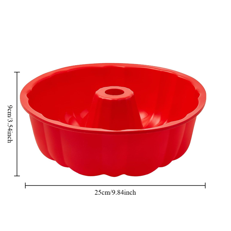 10inch Bundt Cake Pan Non-Stick Silicone Bakeware Fluted Round Baking Mold for Oven Home Kitchen Premium Reusable Easy Release: green