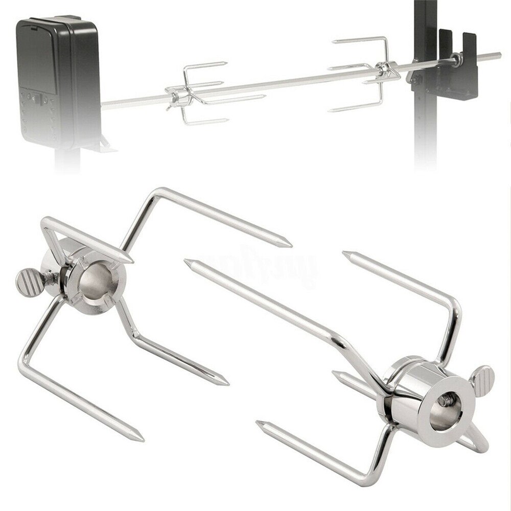 VOGVIGO 2 pièces/ensemble rôtissoire BBQ fourchettes inox broche BBQ fourchettes charbon de bois poulet Grill rôtissoire viande fourchette BBQ outil