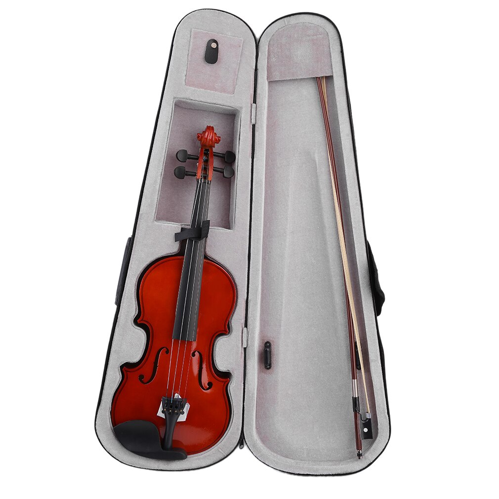 4/4 High Grade Full Size Solid Wood Natural Acoustic Violin Fiddle With Case Bow Rosin Musical Instrument: Default Title