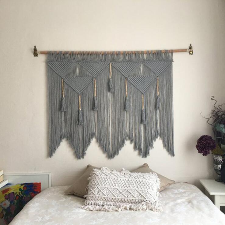 Macrame vävt vägg hängande bohemiskt rum gobeläng konst vacker lägenhet sovsal bröllop dekoration