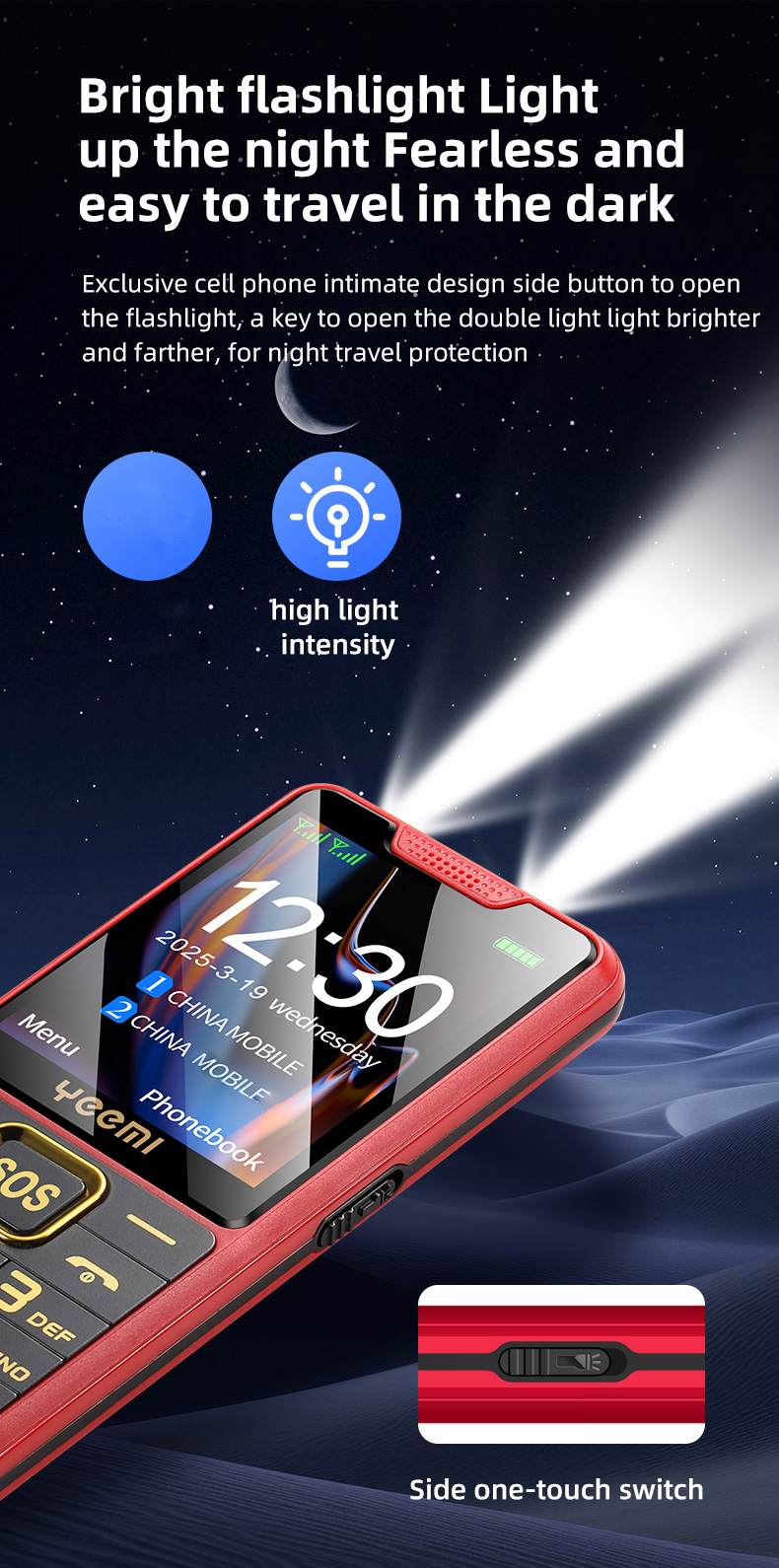 GSM 2G débloqué mince grand bouton poussoir téléphone pour personnes âgées SOS clé deux Sim double torche forte vitesse vocale cadran pas cher Senior téléphone portable