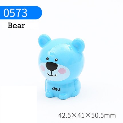 Deli – Mini taille-crayon aiguisé, série d'animaux de compagnie, animaux colorés, Kawaii, trou de 0.8 et 1.2cm plus épais/plus grand, fournitures de bureau: 0573 0.8cm hole