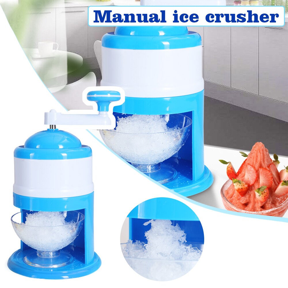 Shaved Ice Machine Plastic Shell Stainless Steel Blades Portable Manual Hand Operation Ice Machine Home Kitchen Ice Supplies