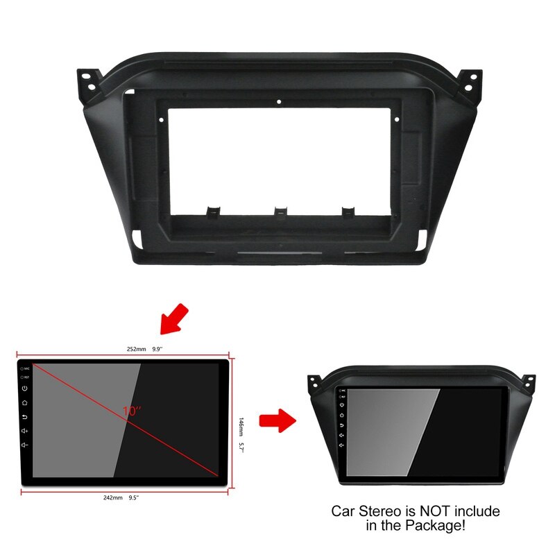 10.1 Inch Car Fascia for JAC S2 - Double Din Car DVD Fascias Frame Audio Fitting Adaptor Facia Panel Dashboard