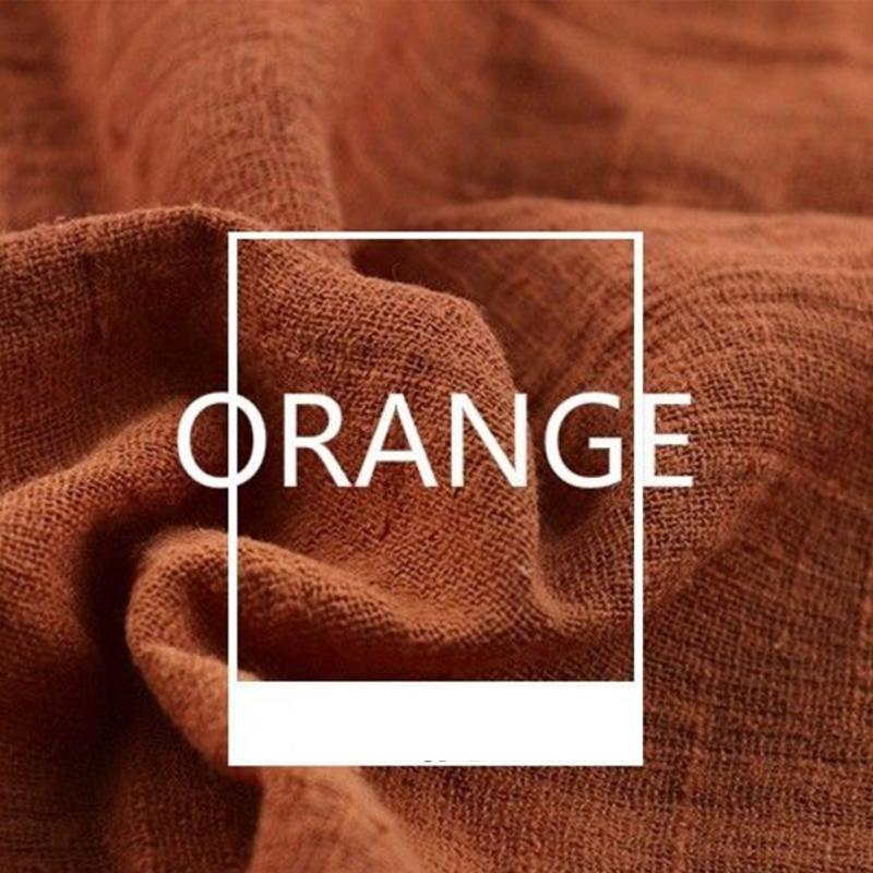 130 x 100cm blødt linned bomuldsstof organisk materiale ren naturlig hør cambric øko gør det selv tøj patchwork stof: Orange