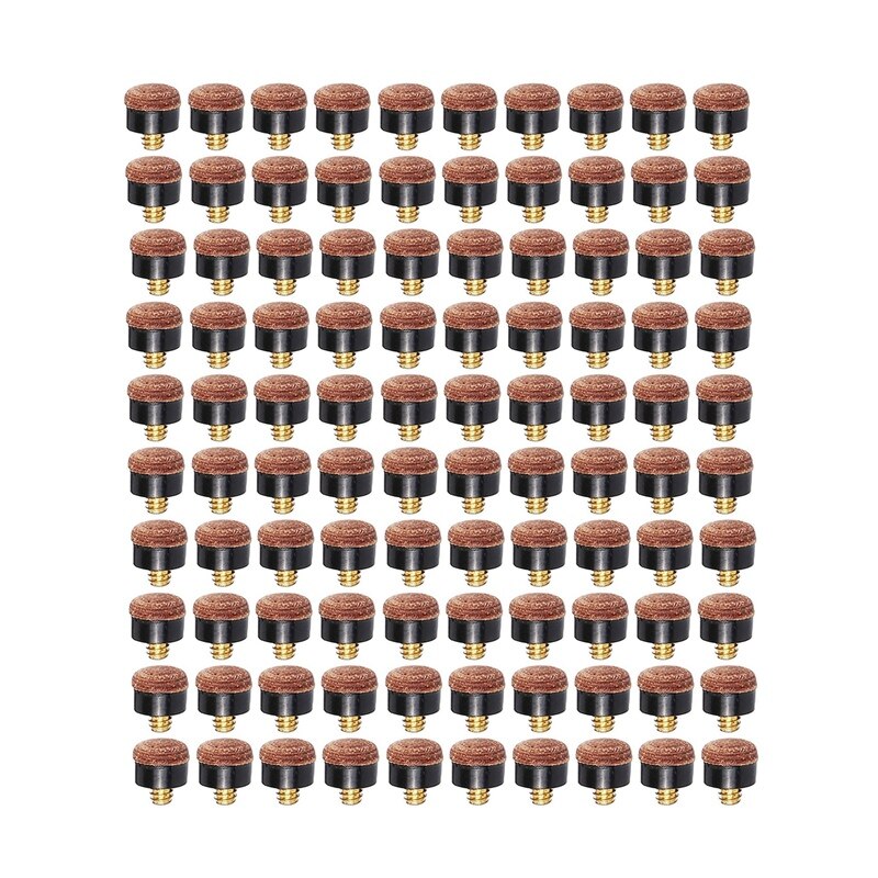 100Pcs Billiard Pool Cue Tips Screw-on Cue Tips 12mm Billiard Cue Replacement Snooker Accessories: Default Title