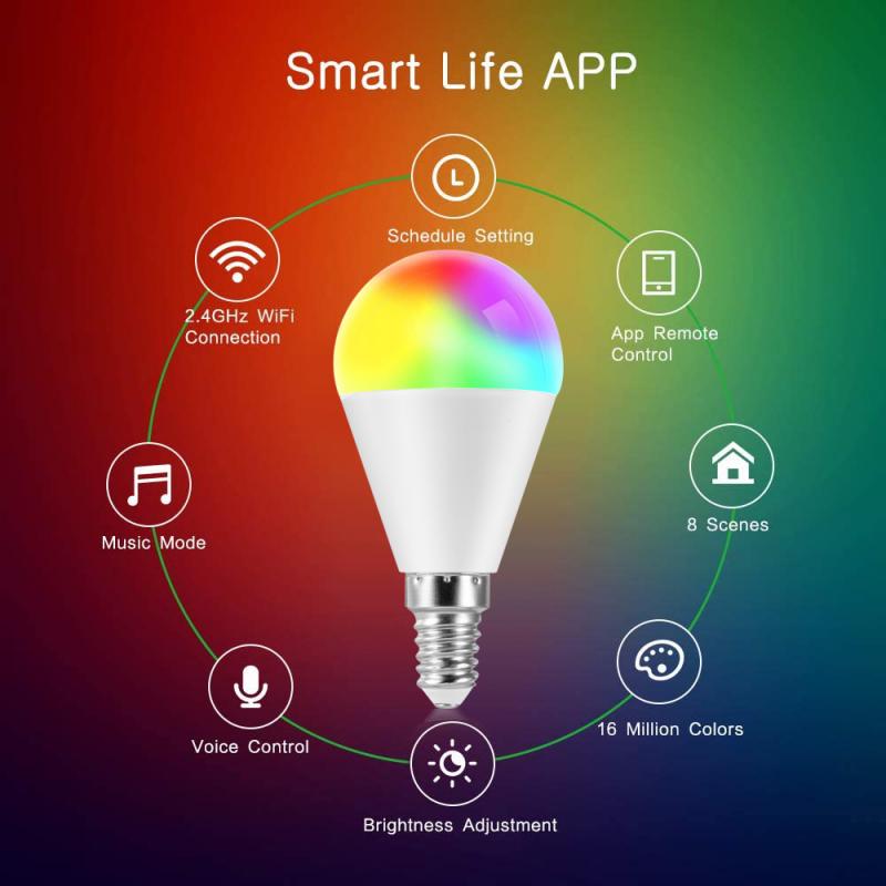 Smart Led Lamp 6W Wifi Rgb Kleur Veranderende Licht Toepassing Controle Alexa/Google Smart Home Verstelbare Lamp