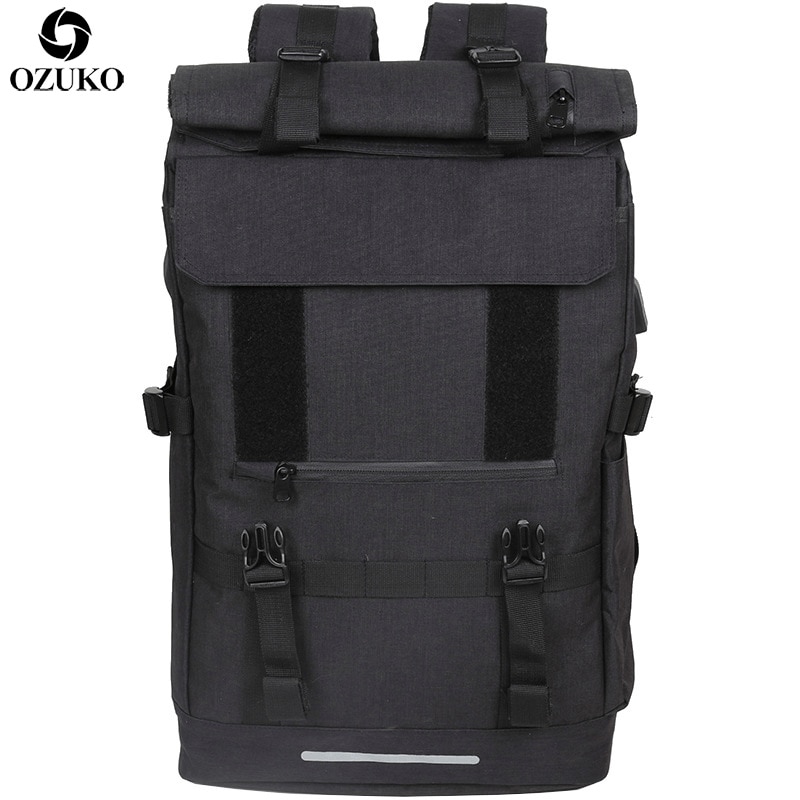 Ozuko 40l store kapacitet rejse rygsække mænd usb opladning laptop rygsæk til teenagere multifunktionel rejse mandlig skoletaske