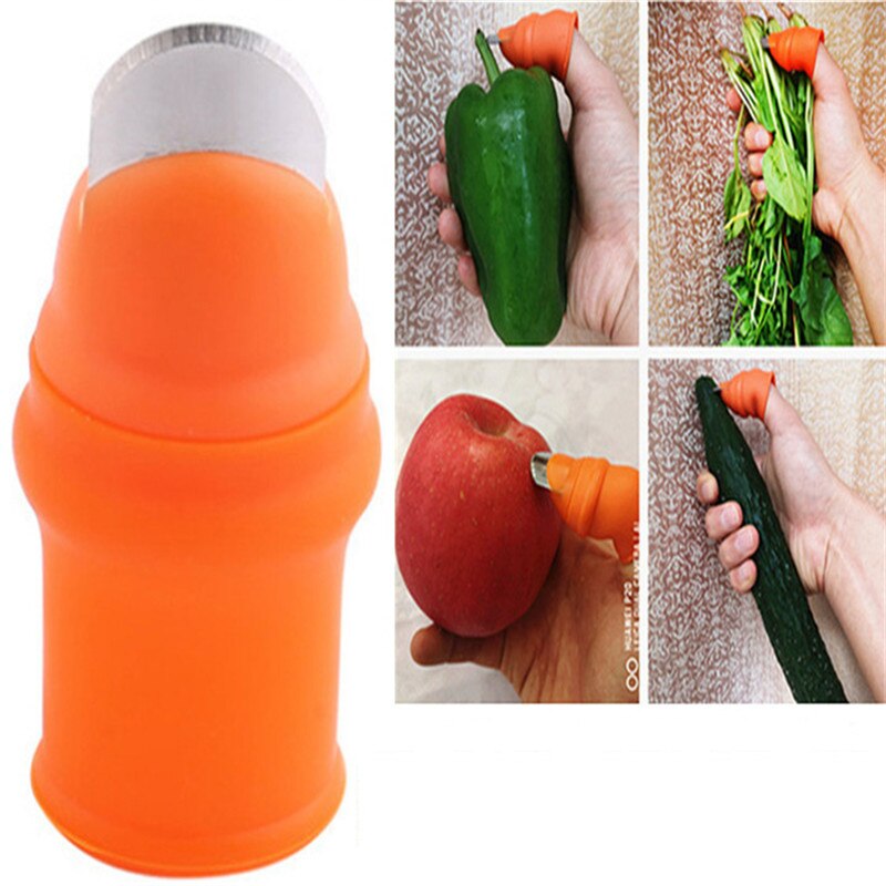 Cuchillo de silicona para el pulgar, cuchillo para plantas cosechadoras, protector anticortes para el dedo, funda para el jardín, verdura, Gard