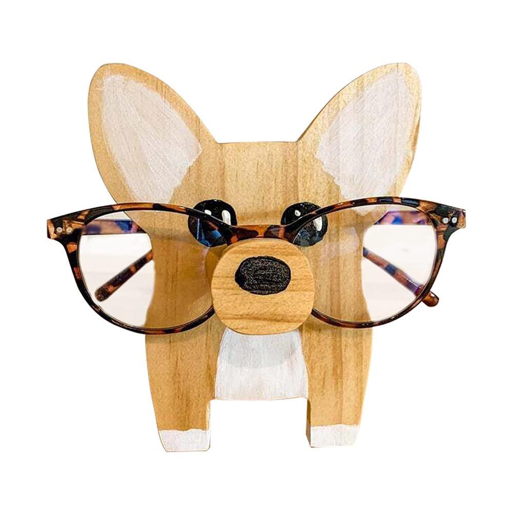 Animal Wood Glasses Rack Hand Carve Eyeglasses Spectacle Sunglasses Holder Stand Animal Puppy Cat Glasses Holder Stand