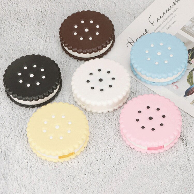 Cartoon Leuke Cookie Glazen Dubbele Contactlenzen Doos Contact Lens Case Voor Ogen Care Kit Houder Container 4 Kleuren