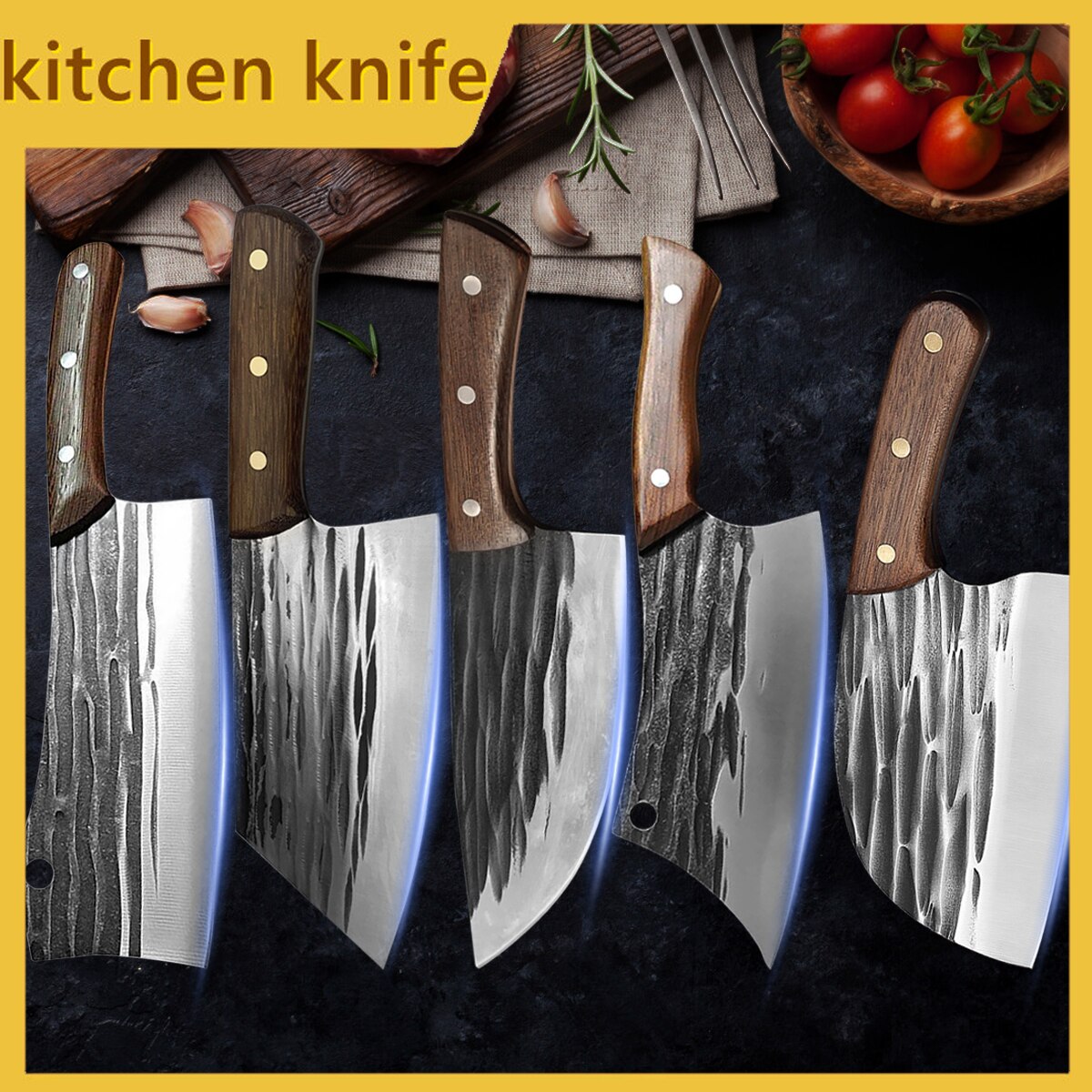 Stainless Steel kitchen knives Chef Knife Hand-forged Butcher Knife Meat Vegetables Slicing Cleaver High Hardness Utility knife