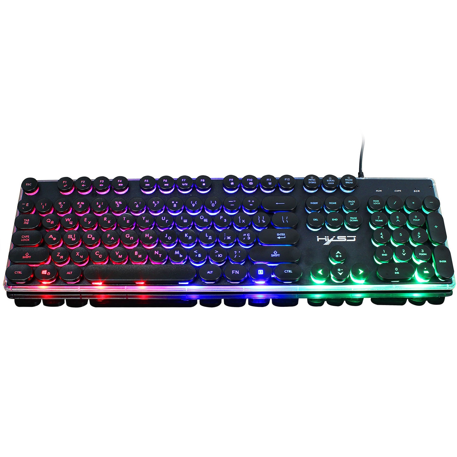 Vococal Wired Russian Mechanical Gaming Keyboard Mouse Set with LED Backlight for Home Office Study Room Computer Player