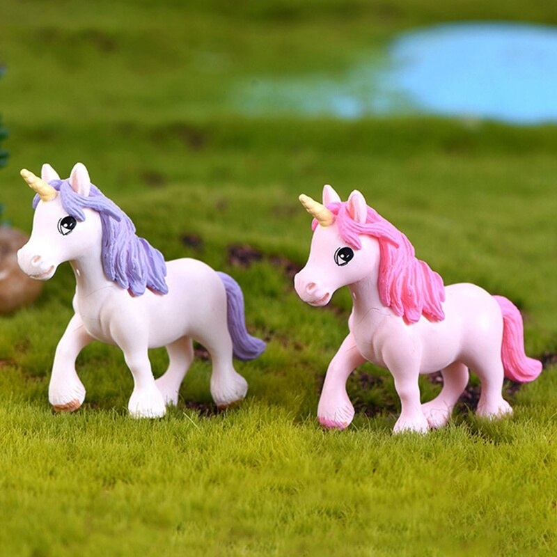 1Pc Cute Unicorn Miniatures Figurines Fairy Garden Ornaments Craft Micro Landscape DIY Home Decoration Accessories