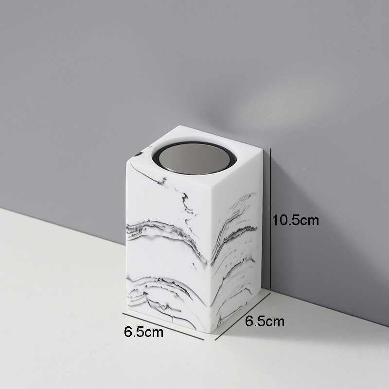 Resin Toothpick Boxes Squeeze Cotton Swab Toothpick Storage Container Stainless Steel Lid Home Portable Cotton Swab Storage Jars: toothpick box 3