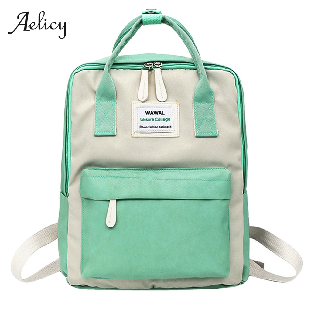 Aelglacial femmes toile sacs à dos couleur bonbon sacs d'école imperméables pour adolescents filles sacs à dos d'ordinateur portable sac à dos Patchwork