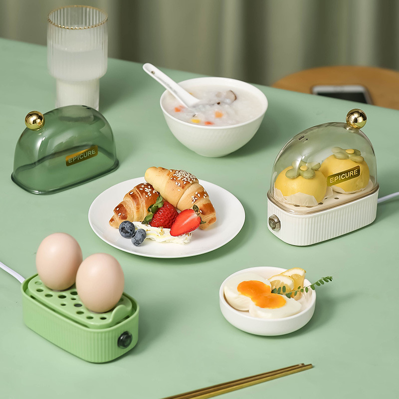 Multifunksjonell elektrisk eggkoker varmeapparat automatisk avstengning mini egg matdamper krypskytt frokost matlagingsmaskin eu