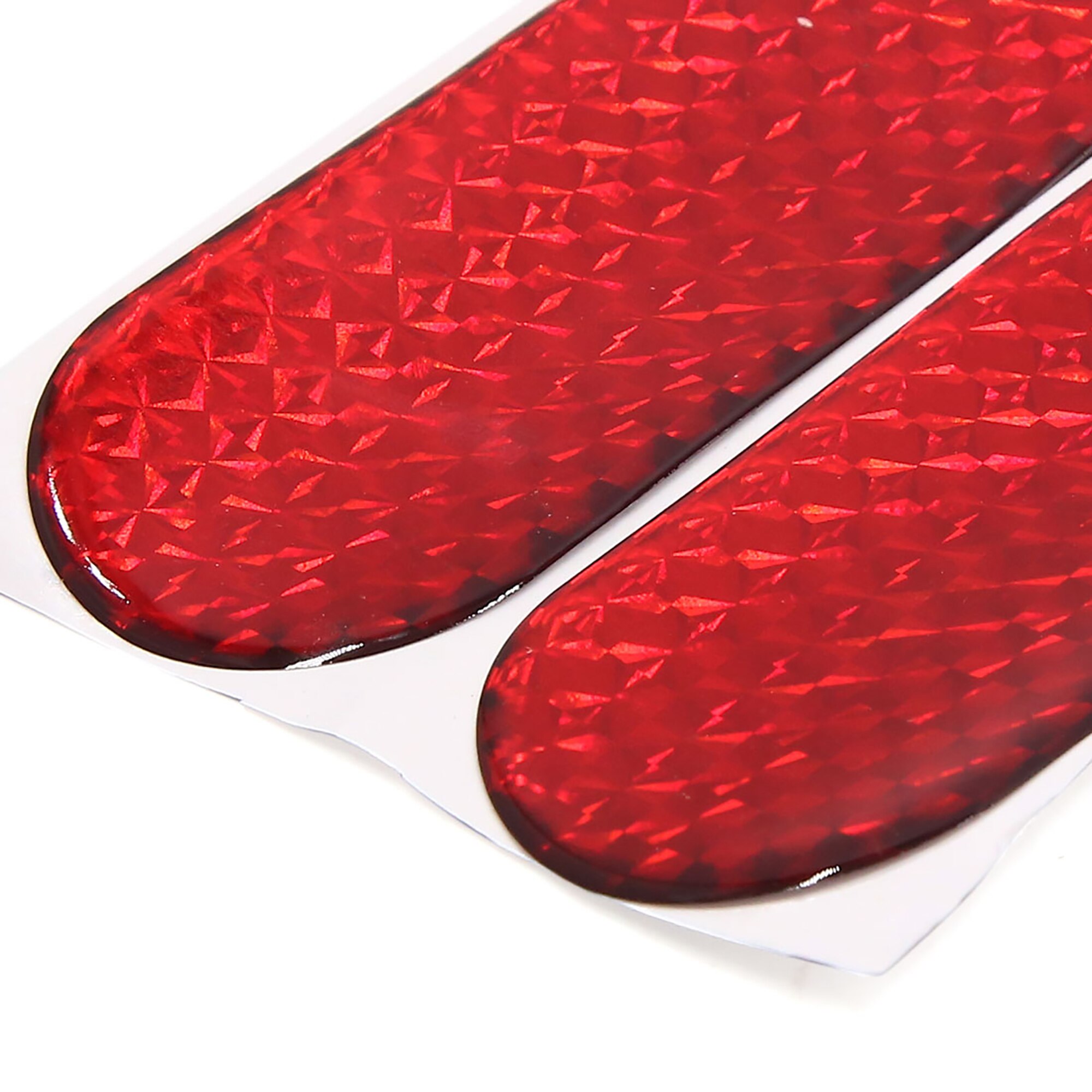 X AUTOHAUX 2Pcs 12cmx4cm Car Auto Exterior Reflector Decal Stick-On Reflective Sticker Red Car Reflective Sticker ACCESSORIES