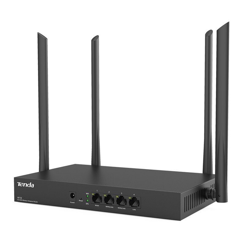 Tenda W15Ev2.0 Wireless Router AC1200 Router WIFI Repeater With 4 High Gain Antennas Wider Coverage Easy Set Up